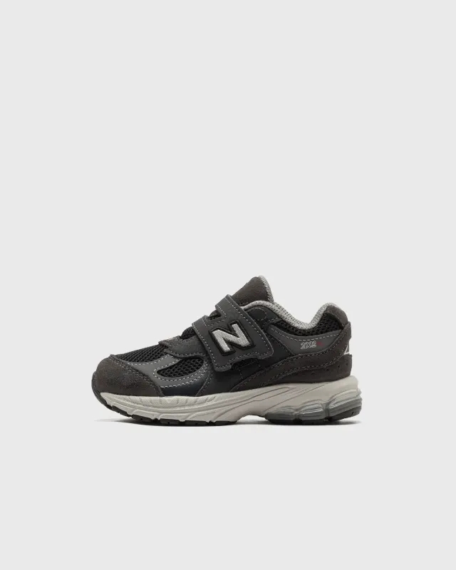 New Balance Infants' 2002 HOOK & LOOP in Black/Grey Leather