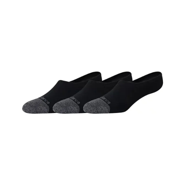 New Balance Unisex Active Invisible Socks 3 Pack in Black Polyester
