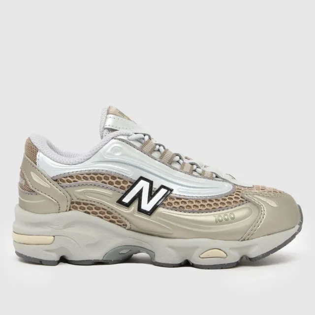 New Balance Kids' 1000 BUNGEE LACE in Brown/Grey Synthetic