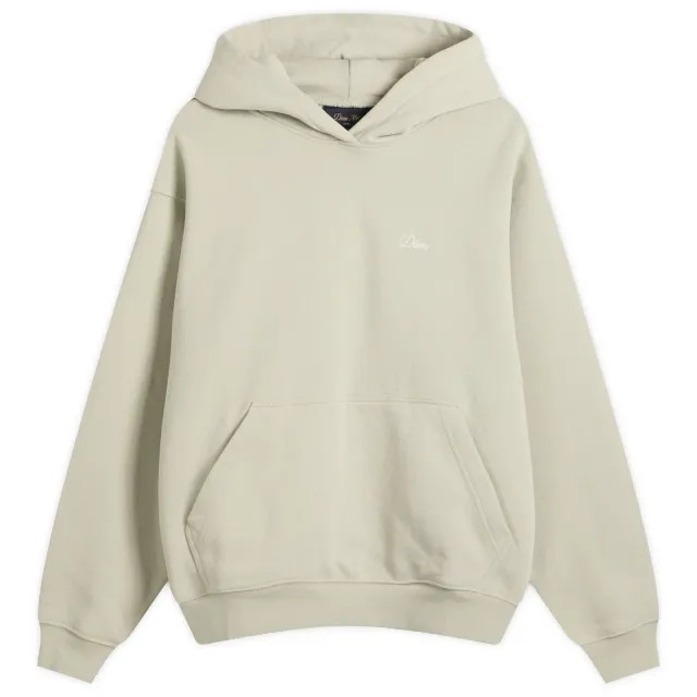 Dime Men's Cursive Small Logo Hoodie Charcoal Moss