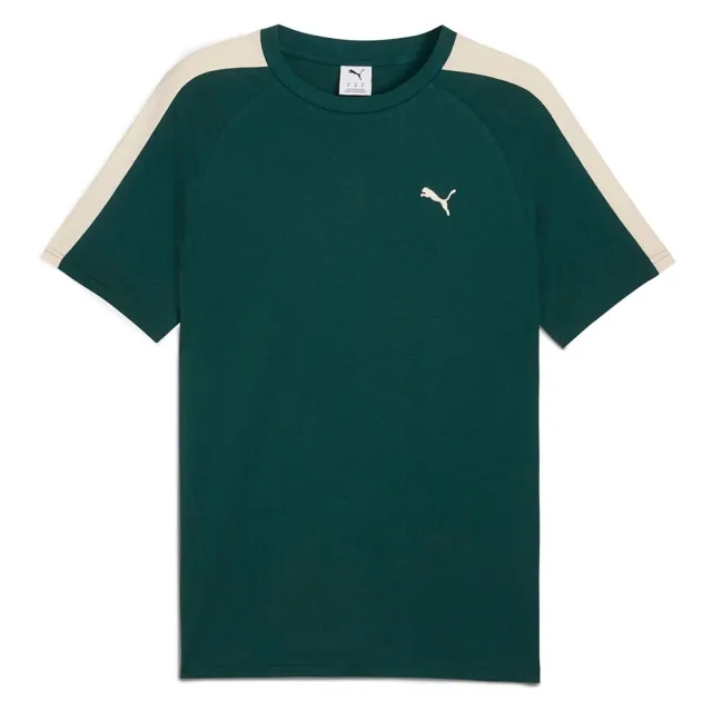 PUMA T7 T-Shirt Men, Green Terrain/Alpine Snow
