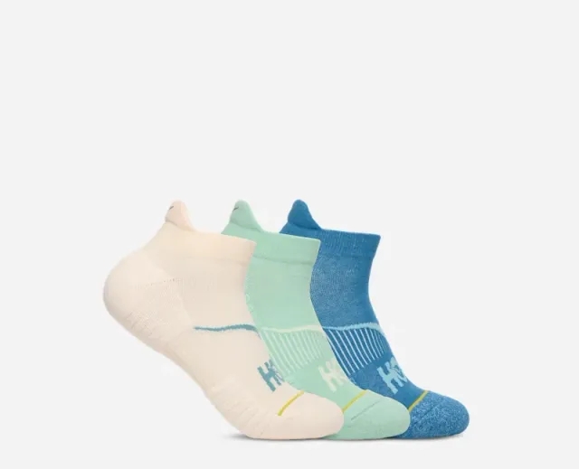 Hoka No-Show Run Sock 3-Pack In Birch/Jadeite/Foggy Night