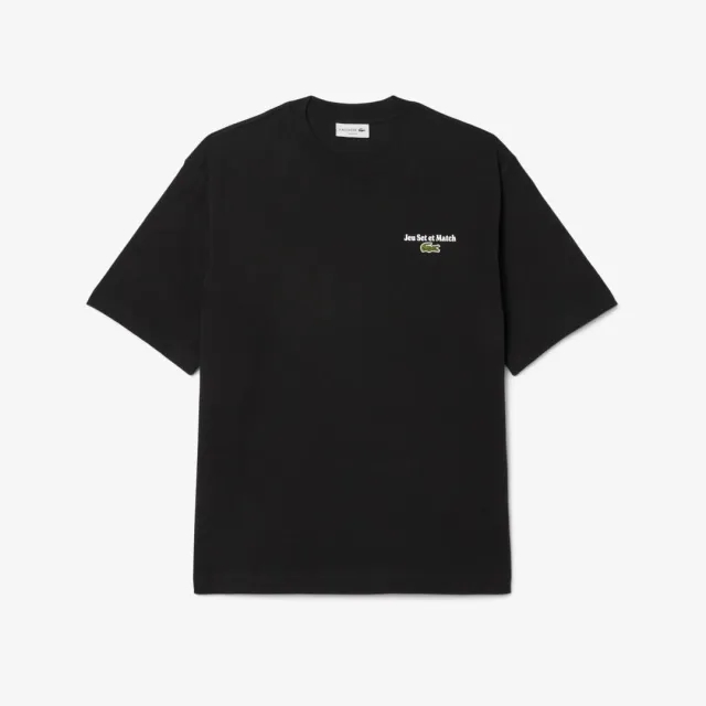 Lacoste Loose Fit Heavy Jersey Printed T-shirt - Noir