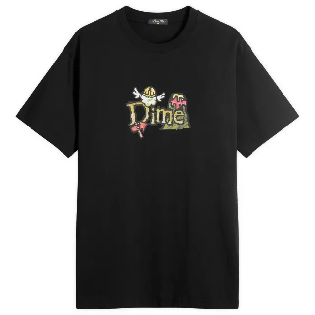 Dime Men's Classic Fuzzy T-Shirt Black