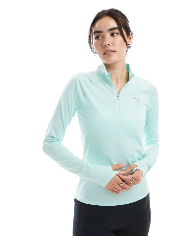 PUMA Run Velocity Cloudspun Quarter-Zip Top Women, Mint Melt