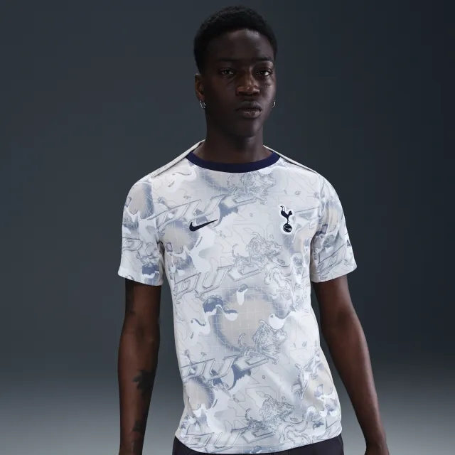Tottenham Hotspur Academy Pro Home Men's Nike Dri-FIT Football Pre-Match Short-Sleeve Top - White - Sustainable Materials
