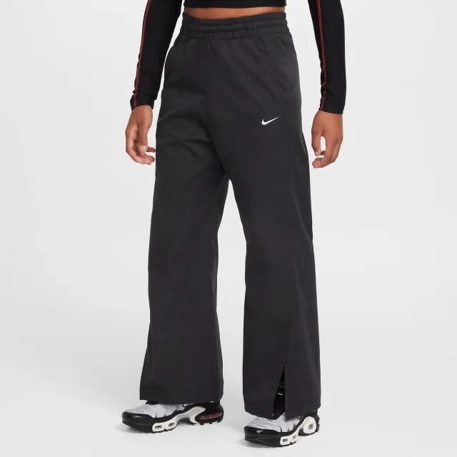 Nike Sportswear Older Kids' (Girls') Woven Wide-Leg Trousers - Black