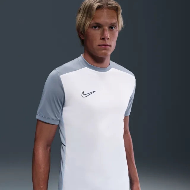 Nike Academy Men's Dri-FIT Short-Sleeve Football Top - White - Sustainable Materials