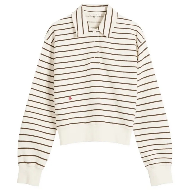 JW Anderson Women's Polo Sweatshirt Off White/Brown