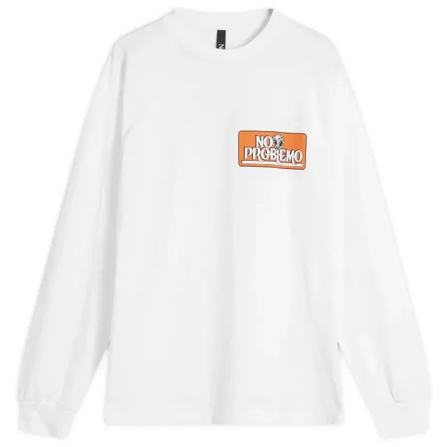 No Problemo Men's Stickers Long Sleeve T-Shirt White