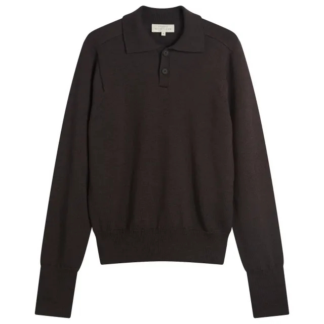 Studio Nicholson Men's Polo Knit Walnut