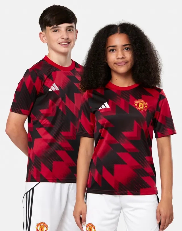 Kids' adidas Manchester United Pre Match T-Shirt in Red 