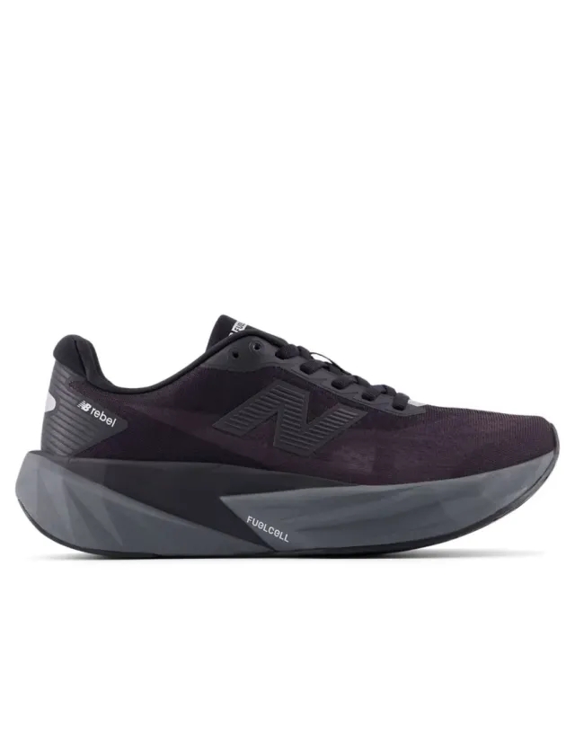 New Balance Women's FuelCell Rebel v5 in Black/Grey Synthetic