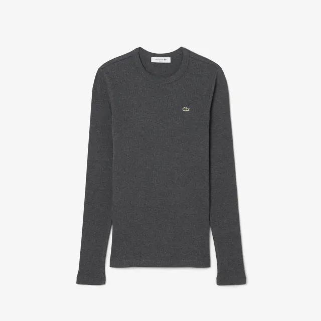 Lacoste Slim Fit Ribbed Cotton T-shirt - Heathered Grey