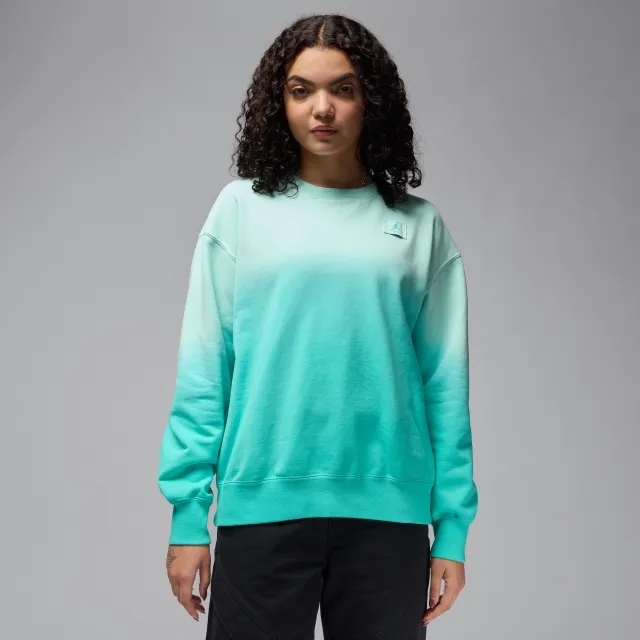 Nike Jordan Flight Fleece Women's French Terry Crew-Neck Sweatshirt - Green - Cotton/Polyester