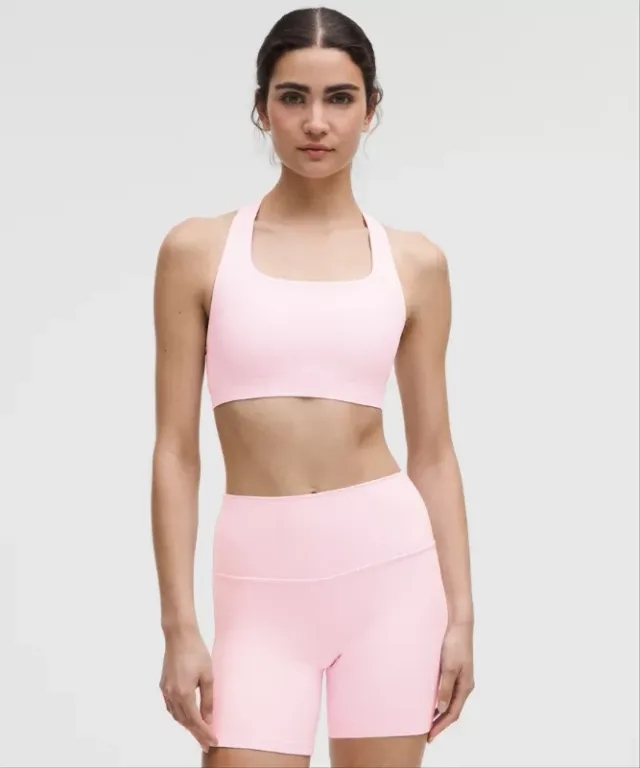 lululemon – Women's FlexyFlex T-Back Yoga Sports Bra Light Support, A-C Cups – Color Pink – Size L/XL