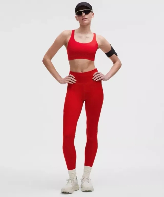 lululemon – Women's Fast and Free High-Rise Tight Leggings 5 Pocket – 28" – Color Dark Red/Neon/Red – Size 0