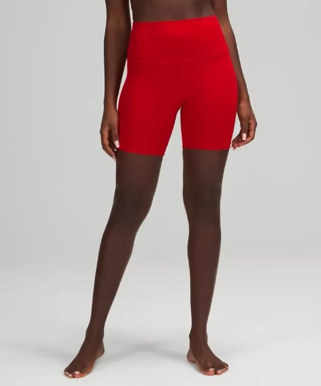 lululemon – Women's Align High-Rise Shorts – 6" – Color Dark Red/Neon/Red – Size 0
