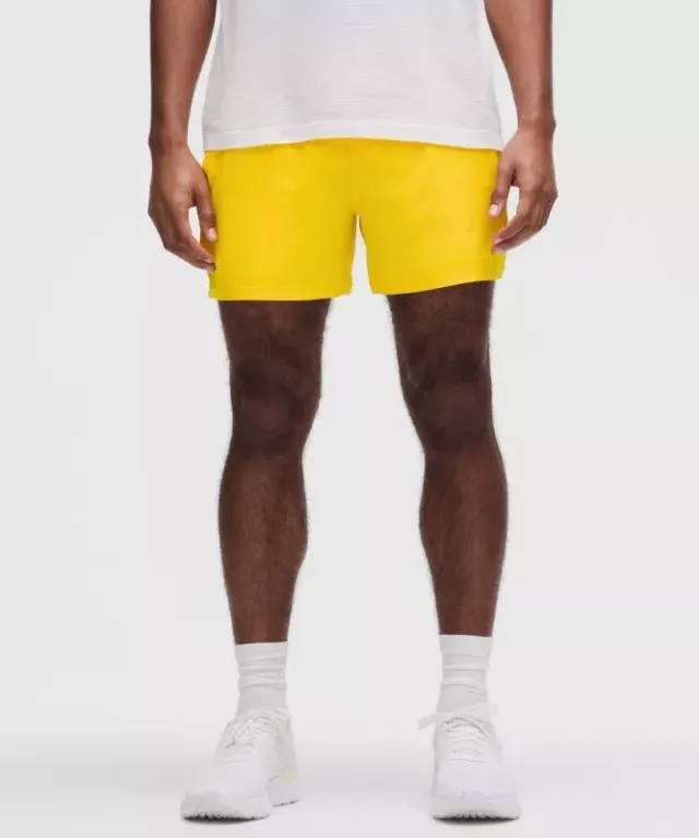 lululemon – Men's Pace Breaker Linerless Shorts – 5" – Color Yellow – Size L