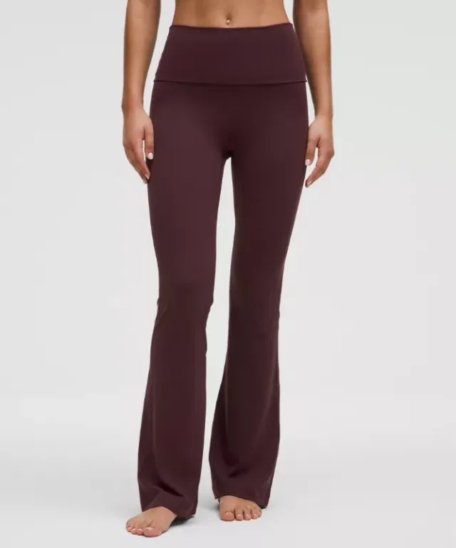 lululemon – Women's Groove Nulu Foldover-Waist Flared Pants – Color Purple – Size 0