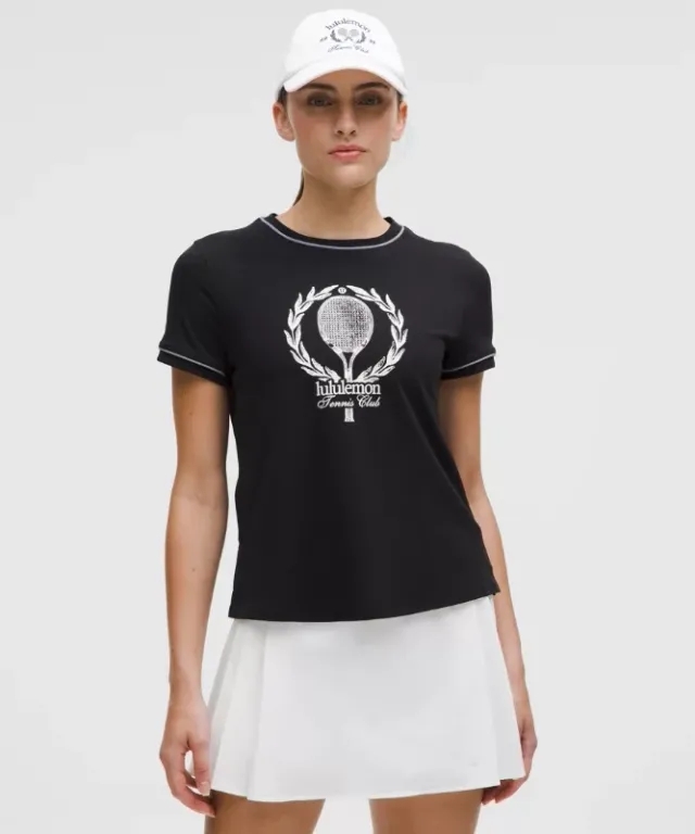 lululemon – Women's Crewneck Tennis Short-Sleeve Shirt Graphic – Color Black/Grey – Size L