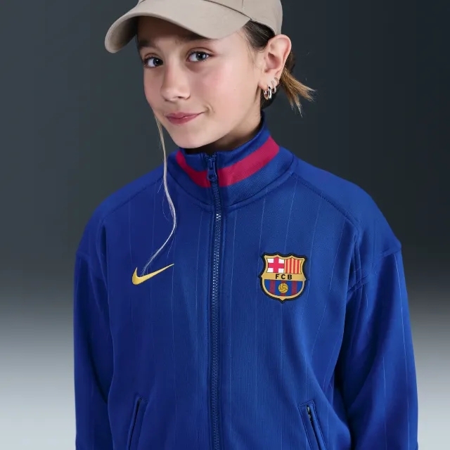 F.C. Barcelona Academy Pro Home Older Kids' Nike Dri-FIT Football Anthem Jacket - Blue - Polyester