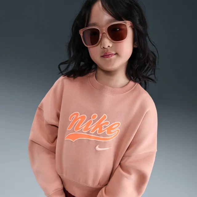 Nike Sportswear Older Kids' (Girls') Cropped Fleece Sweatshirt - Pink - Cotton/Polyester