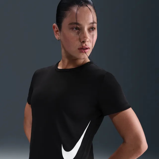 Nike Tempo Swoosh Run Women's Dri-FIT Short-Sleeve Running Top - Black - Sustainable Materials