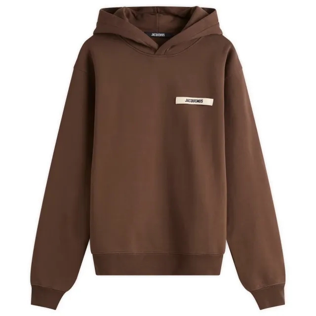 Jacquemus Men's Grosgrain Hoodie Dark Brown