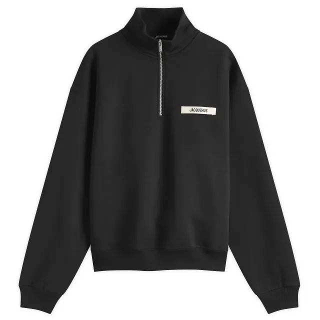 Jacquemus Men's Grosgrain Zip Sweat Black