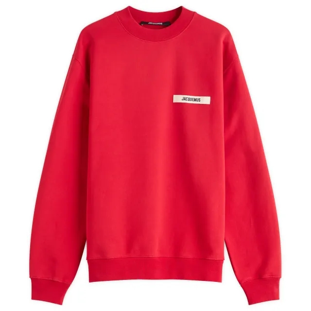 Jacquemus Men's Grosgrain Sweatshirt Dark Red