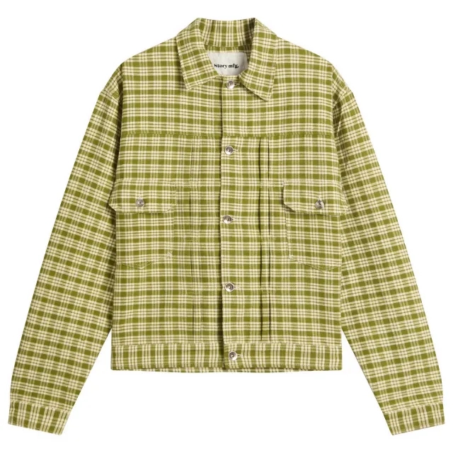 Story mfg. Men's Sundae Jacket Moss Check Handloom