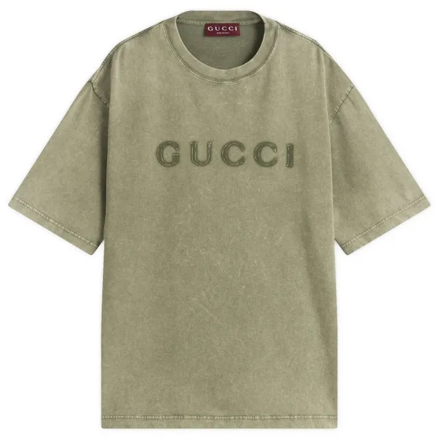 Gucci Men's Faded Logo T-Shirt Green