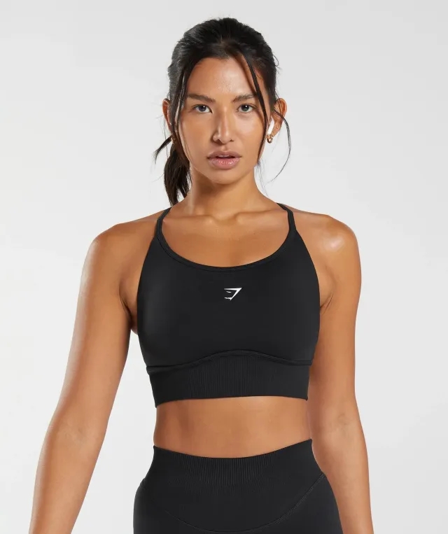  Sweat Seamless Longline Sports Bra - Black