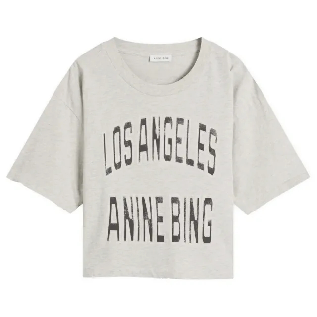 Anine Bing Women's Johnny Cropped T-Shirt Grey