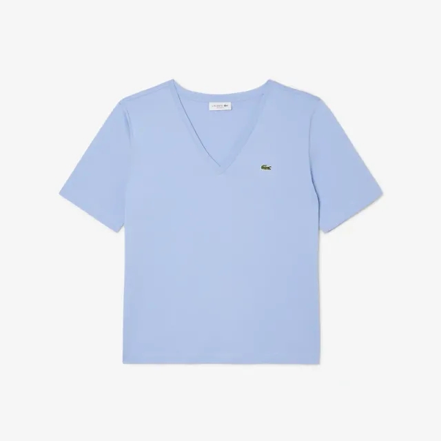 Lacoste Relaxed Fit Soft Cotton V Neck T-shirt - Purple