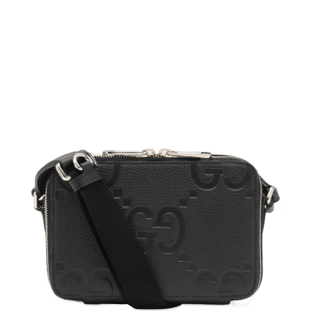 Gucci Men's GG Jumbo Leather Int 802 Mini Bag Black