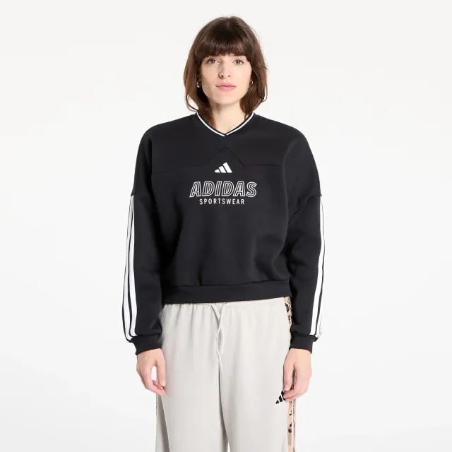 Sweatshirt Adidas W Tiro Cut 3 Stripes Fleece Sweatshirt Black/ White S