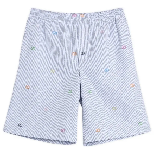 Gucci Men's Multicolour GG Stripe Shorts Blue