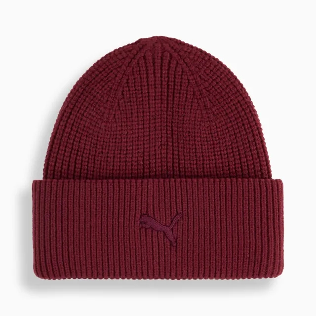 PUMA Wardrobe Essentials Chunky Mid Crown Beanie Hat, Ruby Shimmer