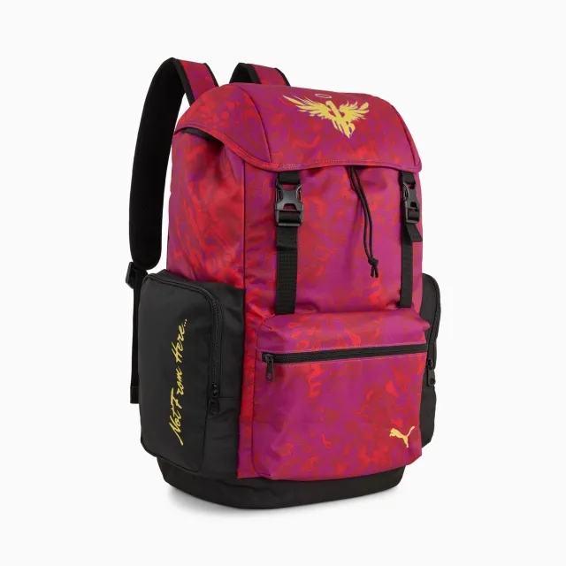 PUMA Lamelo Large Hooded 40L Backpack, Red/Magenta Gleam/Black