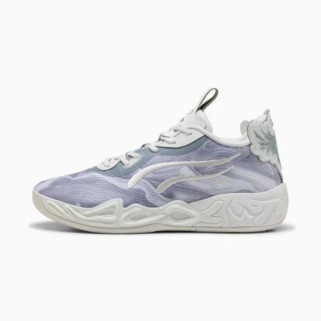 PUMA MB.04 Lo Team Basketball Shoes Unisex, Feather Grey/Cool Mid Grey/Cool Dark Grey, size 10