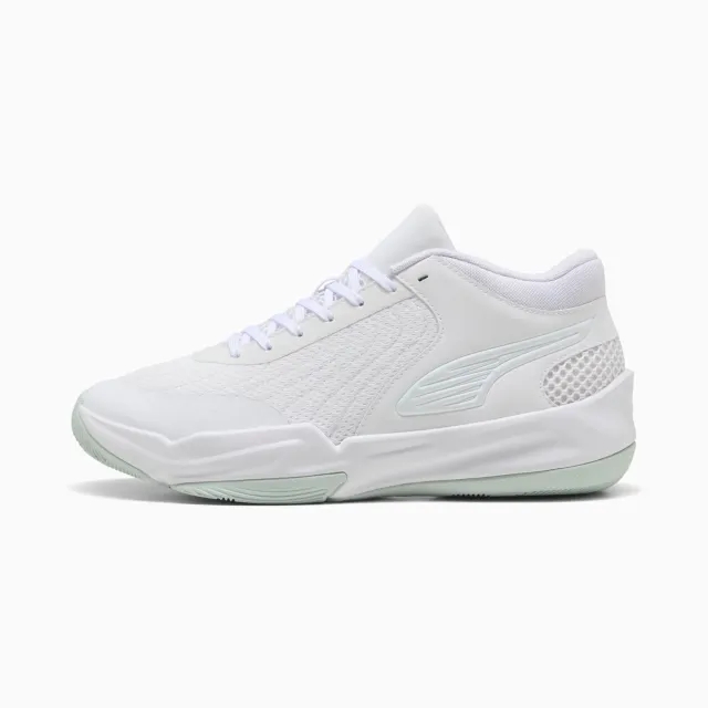 PUMA Court Pro 2 Basketball Shoes Unisex, White/Peaceful Blue, size 10