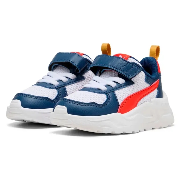 PUMA Trinity Lite Sneakers Babies, White/Fierce Red/Persian Blue, size 3