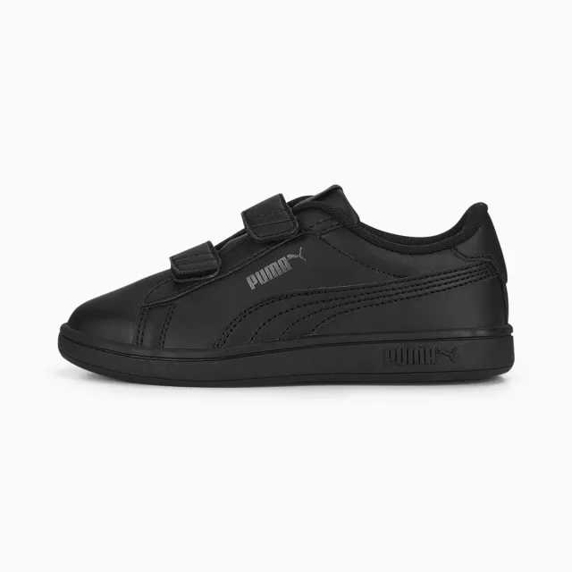 PUMA Smash 3.0 Leather V Sneakers Kids, Black/Shadow Grey, size 1