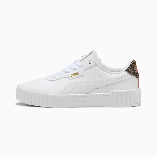 PUMA Carina 3.0 Animal Flair Sneakers Women, White/Gold, size 3