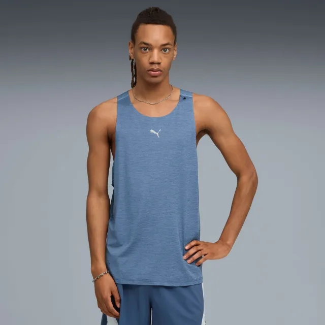 PUMA Cloudspun Running Tank Men, Dark Indigo/Heather, size 3XL