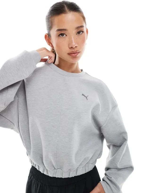 PUMA Cloudspun Training Crew Women, Light Grey Heather, size 3XL