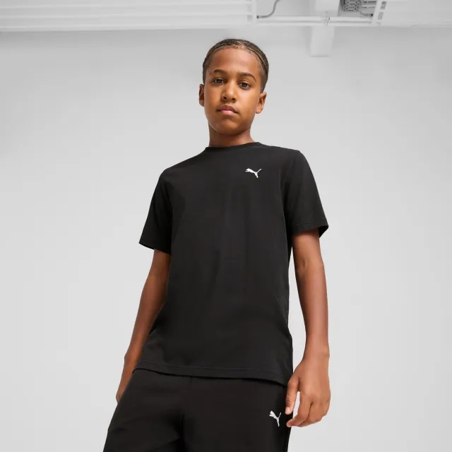 PUMA Wardrobe Ess T-Shirt Youth, Black, size 11-12 Youth