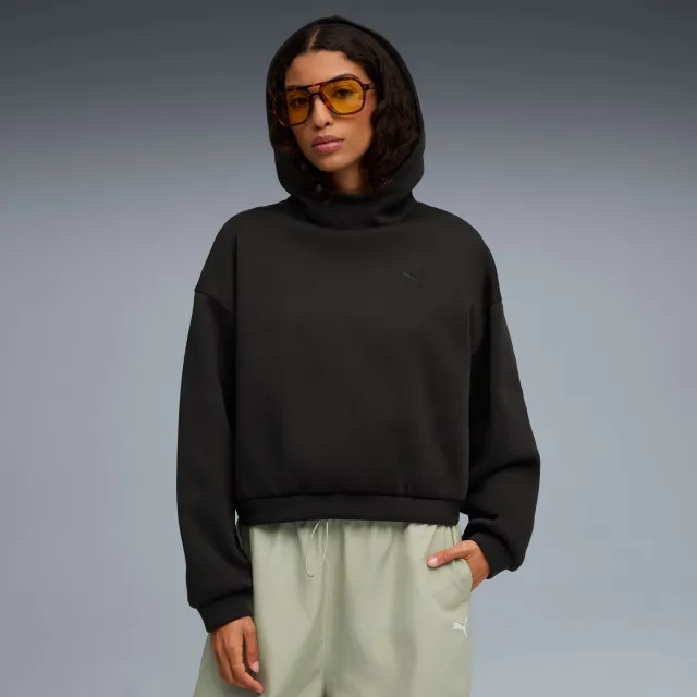 PUMA Wardrobe Essentials Oversized Hoodie Women, Black, size Large
